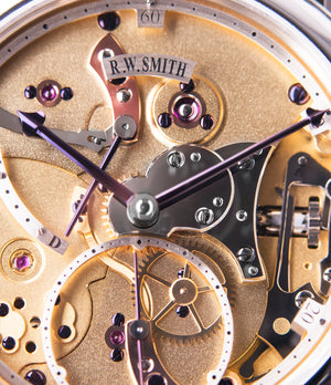 skeletonised Roger W. Smith Series 2 Open Dial white gold rare hand-made dress watch for sale online at A Collected Man London UK specialist of rare independent watches