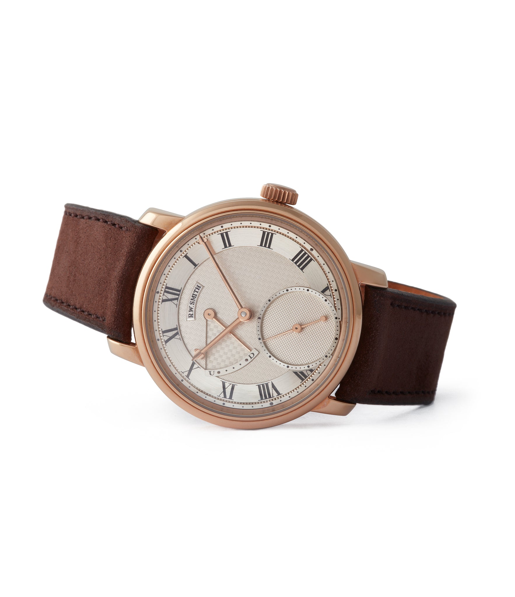 side-shot Roger W. Smith Series 2 rose gold time-only dress watch British for sale online A Collected Man London
