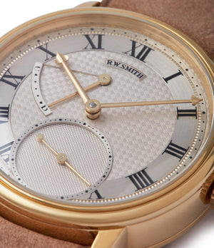 British hand-made watchmaker Roger W. Smith Series 2 yellow gold early pre-owned independent watchmaker for sale online A Collected Man exclusively approved re-seller Roger Smith 