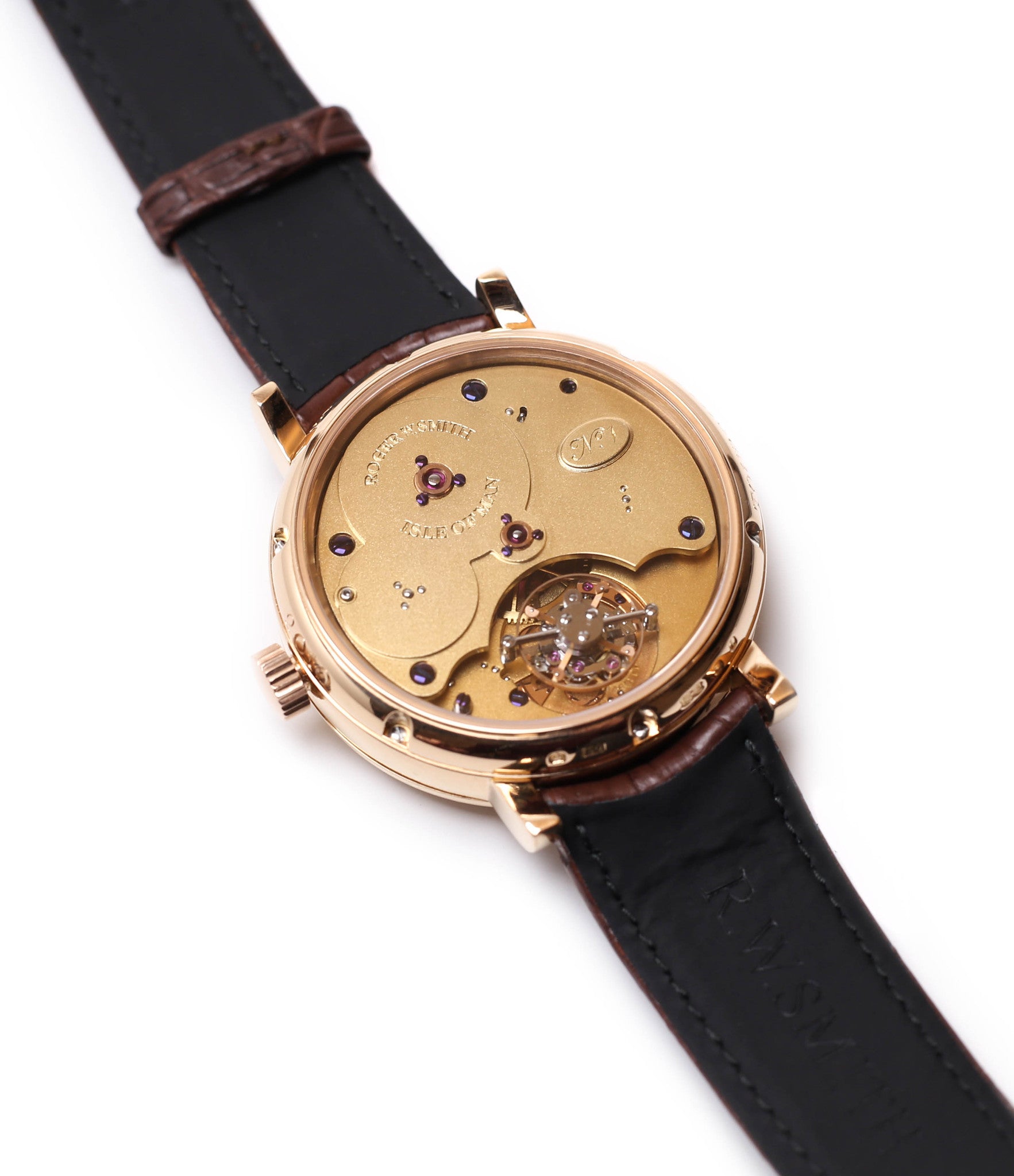 movement buy Roger Smith rare watch Grande Panorama date flying tourbillon No. 1 red gold dress watch at A Collected Man approved reseller of independent watchmakers