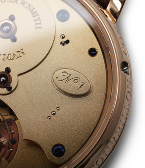 one-off buy Roger Smith rare watch Grande Panorama date flying tourbillon No. 1 red gold dress watch at A Collected Man approved reseller of independent watchmakers