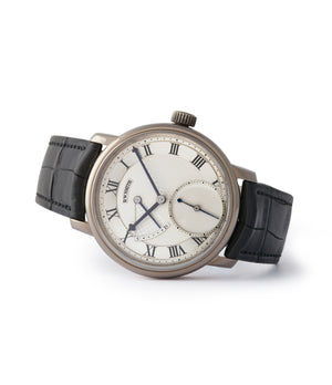 side-shot silver dial Roger Smith Series 2 white gold Edition 3 Number 1 pre-owned dress watch for sale A Collected Man London