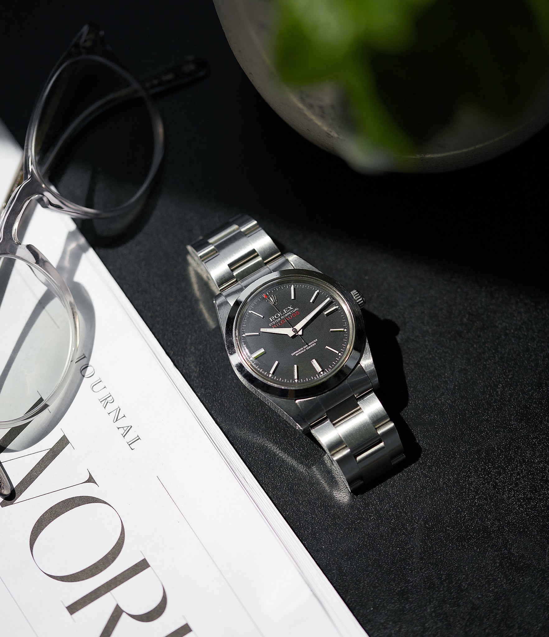 Rolex Milgauss 1019 steel antimagnetic tool watch for sale online at A Collected Man London UK specialist rare vintage Rolex watches