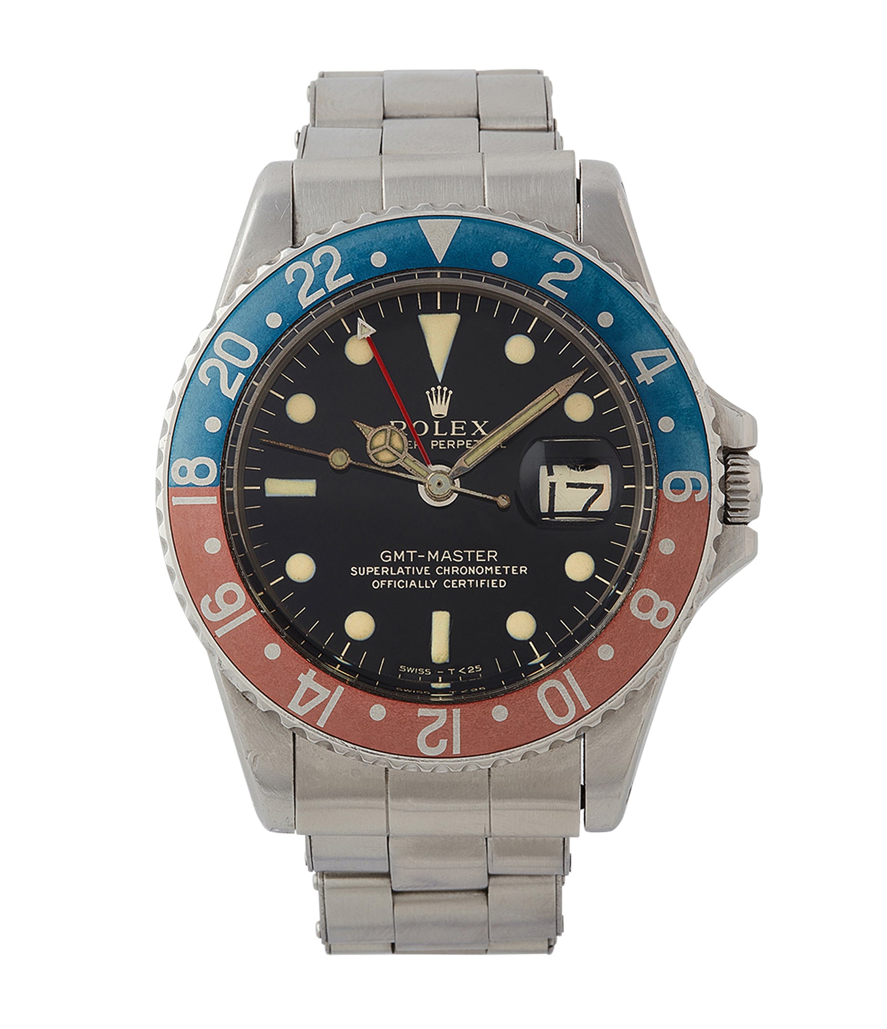 buy vintage Rolex GMT-Master 1675 Gilt dial full set vintage watch for sale online at A Collected Man London UK specialist of rare watches