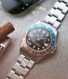 shop vintage rare Rolex GMT-Master 1675 Gilt dial full set sports watch for sale online at A Collected Man London UK specialist of rare watches