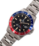 steel Rolex 16750 GMT-Master Pepsi bezel steel sport traveller watch for sale online at A Collected Man London vintage watch specialist