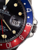 selling Rolex 16750 GMT-Master Pepsi bezel steel sport traveller watch for sale online at A Collected Man London vintage watch specialist