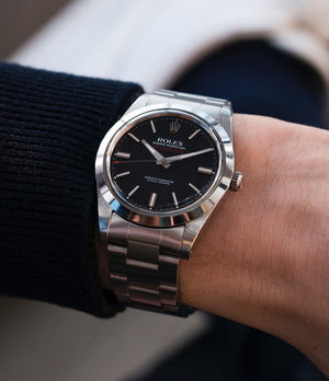 vintage wristwatch Rolex Milgauss 1019 steel antimagnetic tool watch for sale online at A Collected Man London UK specialist rare vintage Rolex watches