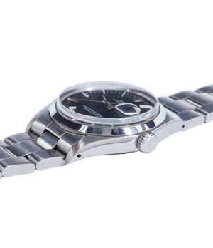 for sale steel Rolex 1500 black sigma dial date sports vintage watch for sale online at A Collected Man vintage watch specialist
