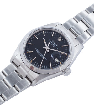 selling Rolex 1500 steel black sigma dial date sports vintage watch for sale online at A Collected Man vintage watch specialist