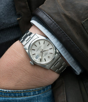vintage luxury Rolex Oyster Date 1500 steel vintage watch full set for sale online at A Collected Man rare vintage watch specialist