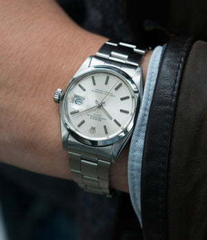 luxury vintage Rolex Oyster Date 1500 steel vintage watch full set for sale online at A Collected Man rare vintage watch specialist