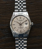 selling Rolex Datejust 1601 linen dial Oyster Perpetual vintage automatic steel sport dress watch for sale online at A Collected Man London UK specialist rare vintage watches