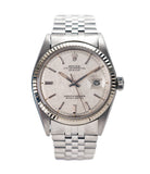 buy Rolex Datejust 1601 linen dial Oyster Perpetual vintage automatic steel sport dress watch for sale online at A Collected Man London UK specialist rare vintage watches