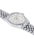 for sale vintage full set Rolex Oyster Perpetual Datejust 16030 steel automatic silver dial watch Jubilee bracelet for sale online at A Collected Man London UK vintage watch specialist