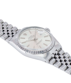 for sale vintage full set Rolex Oyster Perpetual Datejust 16030 steel automatic silver dial watch Jubilee bracelet for sale online at A Collected Man London UK vintage watch specialist
