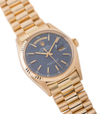 buy blue dial Day-Date vintage Rolex 1803 Oyster Perpetual Cal. 1556 gold watch for sale online at A Collected Man London UK specialist of rare watches