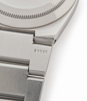 96660 integrated Rolex bracelet on vintage Rolex Oyster Perpetual 1530 steel sport watch with papers for sale online at A Collected Man London UK specialist of rare watches