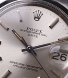 selling silver dial vintage Rolex 1500 Oyster Perpetual Date steel sport watch online for sale at A Collected Man London vintage watch specialist