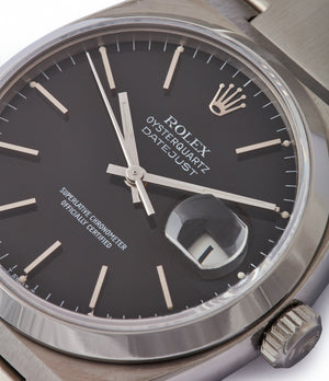 black dial Rolex Datejust Oysterquartz ref. 17000 steel sport watch full set for sale online at A Collected Man London specialist of rare watches
