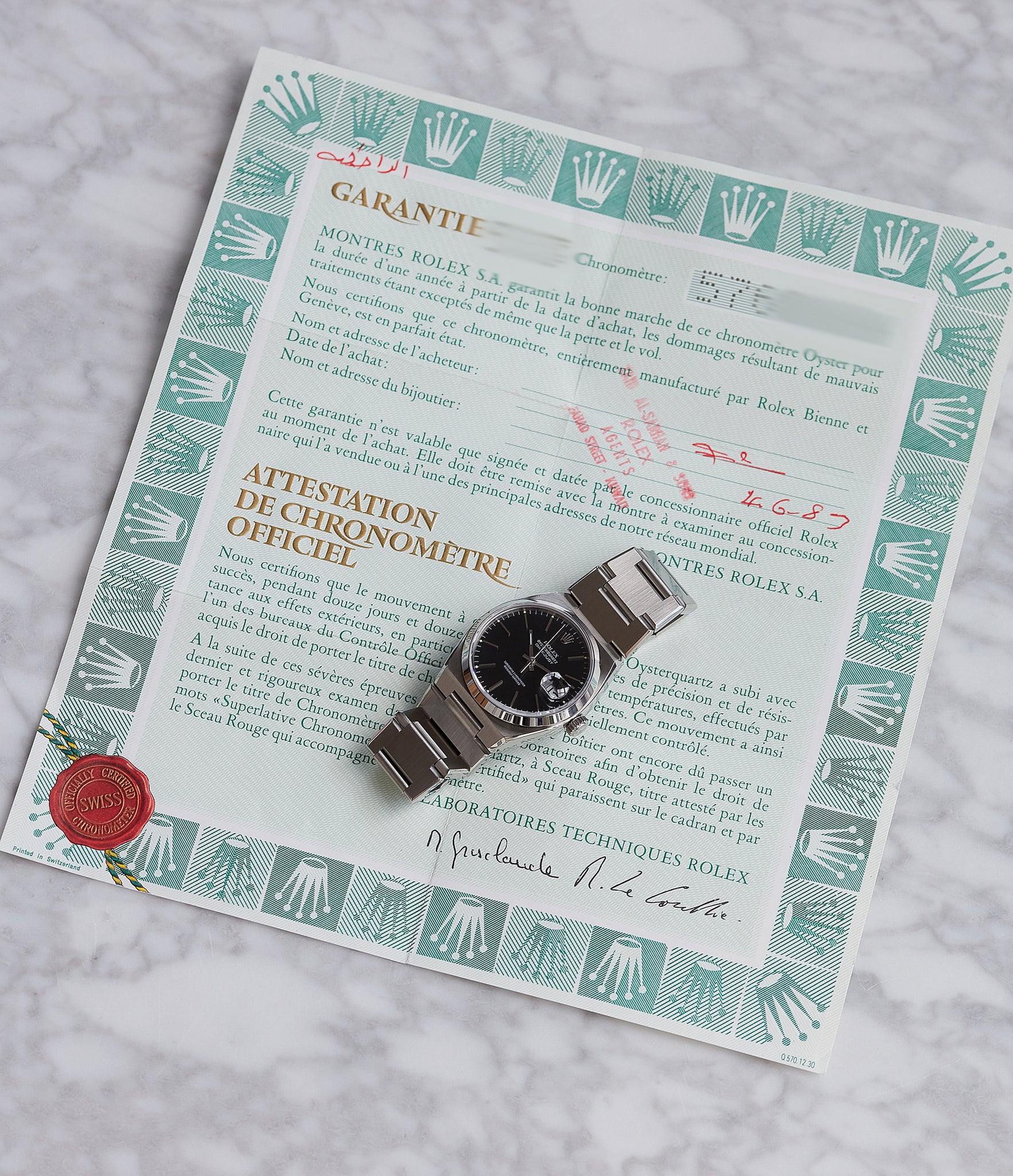 Rolex punched papers Oysterquartz Datejust ref. 17000 steel sport watch full set for sale online at A Collected Man London specialist of rare watches