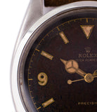black dial steel Rolex 6150 Precision Pre-Explorer sport watch automatic A296 for sale online at A Collected Man vintage watch specialist