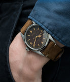 on the wrist vintage Rolex 6150 Precision Pre-Explorer steel sport watch automatic A296 for sale online at A Collected Man vintage watch specialist