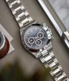 selling vintage Rolex Zenith Daytona 16520 P series steel chronograph watch black dial for sale online at A Collected Man London UK specialist of rare watches