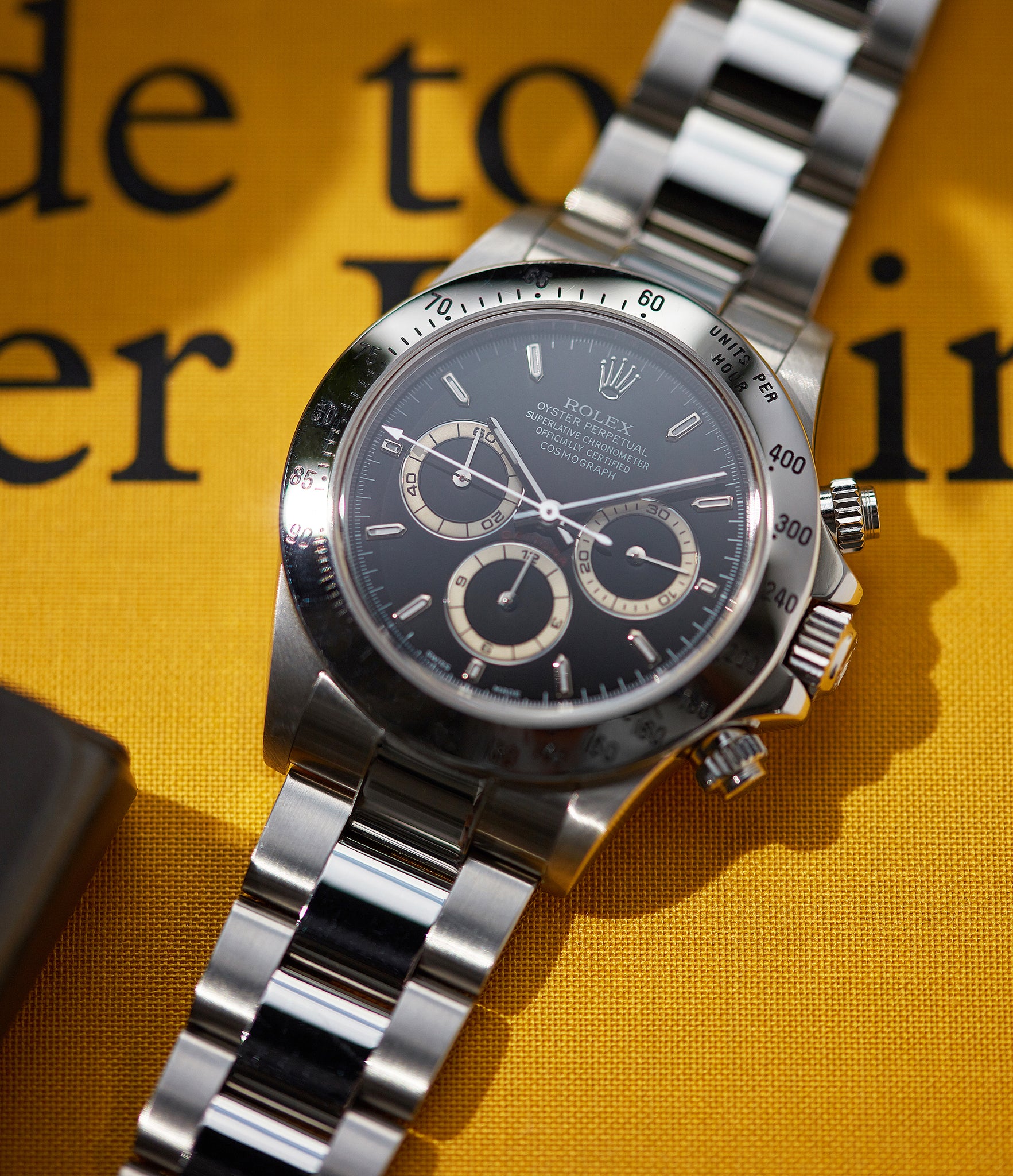 Rolex Zenith Daytona 16520 P series steel chronograph watch black dial for sale online at A Collected Man London UK specialist of rare watches