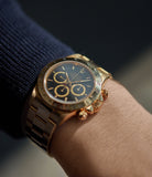 selling Rolex Daytona Zenith 16528 yellow gold black dial full set vintage watch for sale online at A Collected Man London UK specialist of rare watches