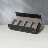 Rome, four-watch roll, black, saffiano leather | Buy A Collected Man Accessories | Available Worldwide