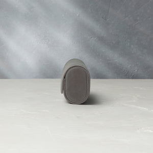Rome, four-watch roll Four-watch oval-shaped roll in charcoal grey nubuck leather | A Collected Man | Available Worldwide