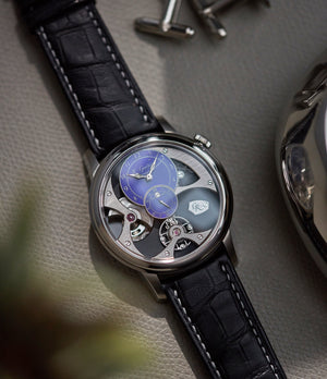 limited edition Romain Gauthier Insight Micro-rotor titanium blue enamel dial watch for sale online A Collected Man London