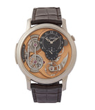 buy Romain Gauthier Heritage Collection award-winning Logical One white gold skeletonised watch for sale online at A Collected Man London UK specialist of independent watchmakers