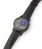 selling Romain Gauthier Limited Edition Logical One BTG titanium watch blue enamel dial for sale online at A Collected Man London UK specialist of independent watchmakers