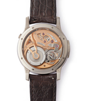 best men's complication Romain Gauthier Logical One white gold skeletonised watch for sale online at A Collected Man London UK specialist of rare watches
