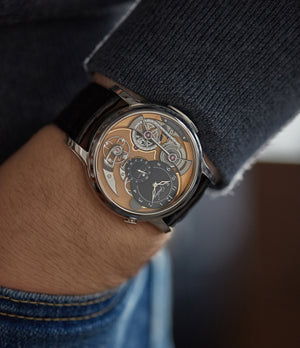 Logical One Romain Gauthier white gold skeletonised watch for sale online at A Collected Man London UK specialist of independent watchmakers