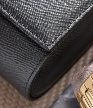 Rome, four-watch roll, black, saffiano leather | Buy A Collected Man Accessories