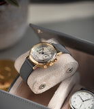 Rome, four-watch roll Four-watch oval-shaped roll in shark grey grained leather | Available World Wide | A Collected Man