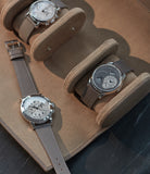 Rome, four-watch roll Four-watch oval-shaped roll in truffle grained leather | Available World Wide | A Collected Man