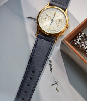 Buy saffiano quality watch strap in cosmic blue blue from A Collected Man London, in short or regular lengths. We are proud to offer these hand-crafted watch straps, thoughtfully made in Europe, to suit your watch. Available to order online for worldwide delivery.