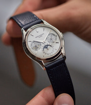 Buy saffiano quality watch strap in cosmic blue blue from A Collected Man London, in short or regular lengths. We are proud to offer these hand-crafted watch straps, thoughtfully made in Europe, to suit your watch. Available to order online for worldwide delivery.