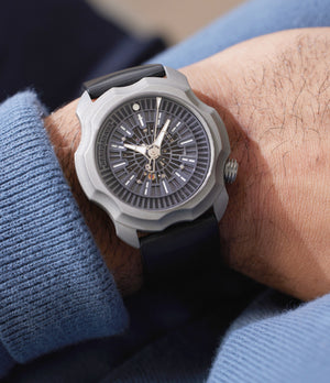 Sarpaneva Korona K0 Stainless Steel | Dial | On-wrist | Buy at A Collected Man | Available Worldwide