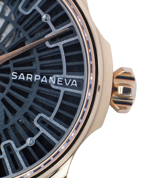 rose gold dress watch Sarpaneva Korona time-only moonphase dress watch for sale online at A Collected Man London approved re-seller of independent watchmakers