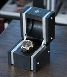 full set Sarpaneva Korona rose gold time-only moonphase dress watch for sale online at A Collected Man London approved re-seller of independent watchmakers
