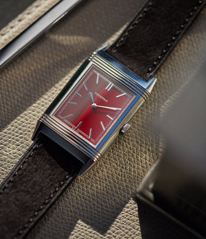 Selling Sofia Molequin watch strap Jaeger LeCoultre black nubuck leather quick-release springbars buckle handcrafted European-made for sale online at A Collected Man London