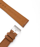 Buy grained leather quality watch strap in gold chestnut brown from A Collected Man London, in short or regular lengths. We are proud to offer these hand-crafted watch straps, thoughtfully made in Europe, to suit your watch. Available to order online for worldwide delivery.