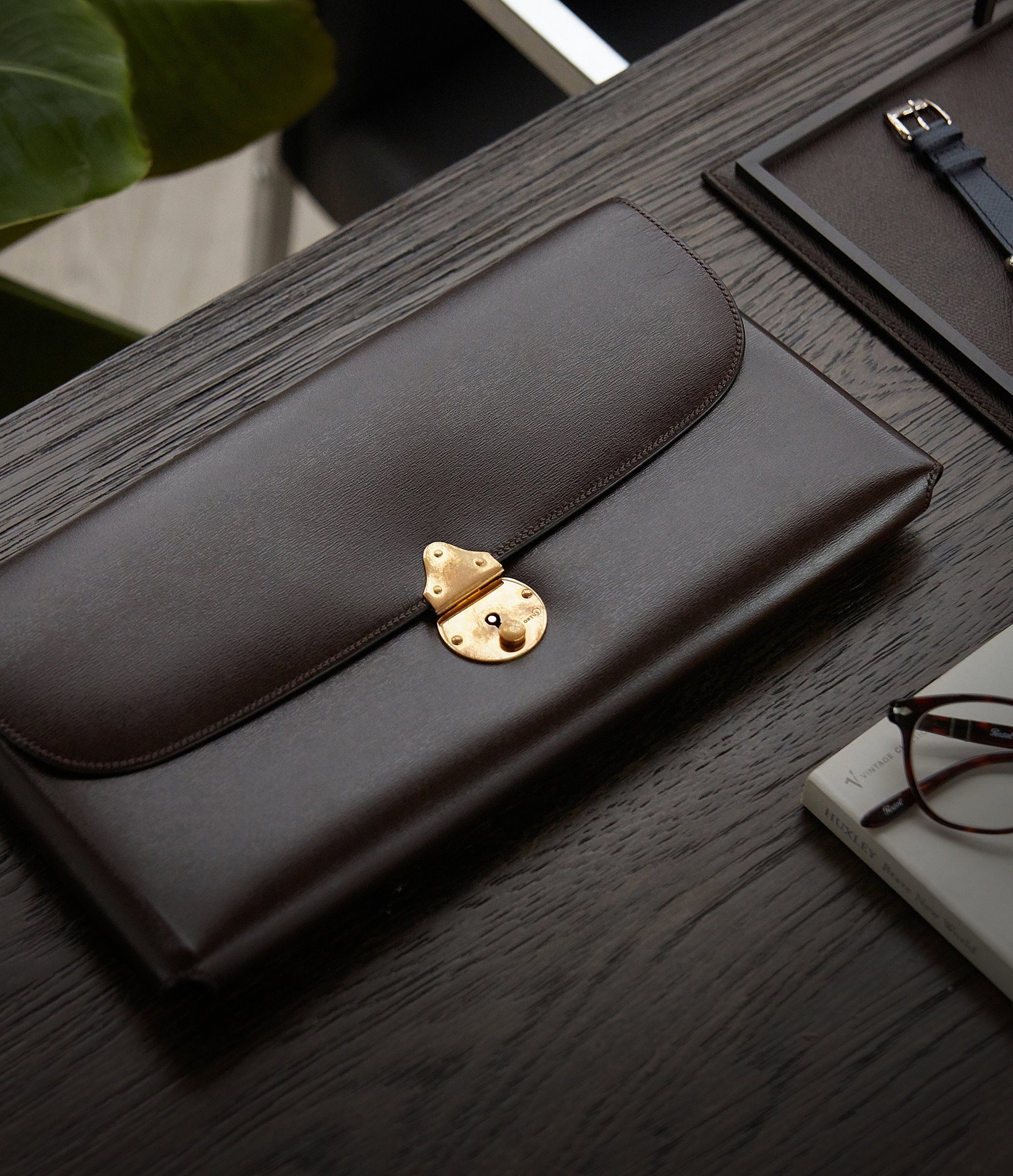 Ortus for The Armoury Japanese-made watch travel satchel brown leather case A Collected Man London 