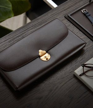 Ortus for The Armoury Japanese-made watch travel satchel brown leather case A Collected Man London 