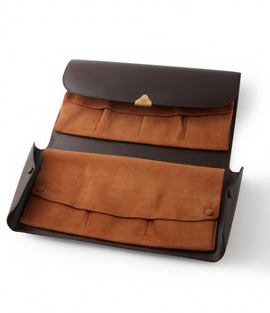 calfskin brown leather Ortus for The Armoury Japanese-made watch travel satchel 7 watches holder case A Collected Man London 